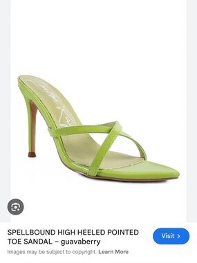 Spellbound High-Heel Pointed-Toe Sandal in Lime Green